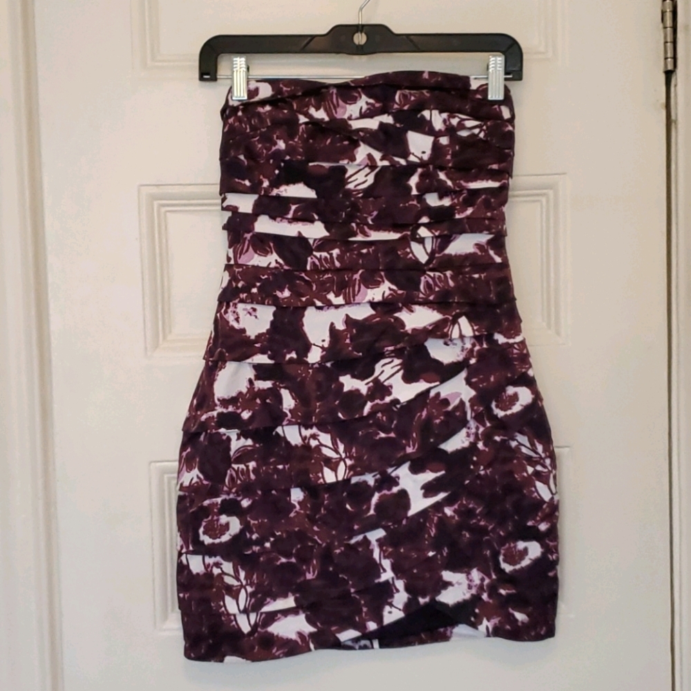 Strapless layered mini dress
